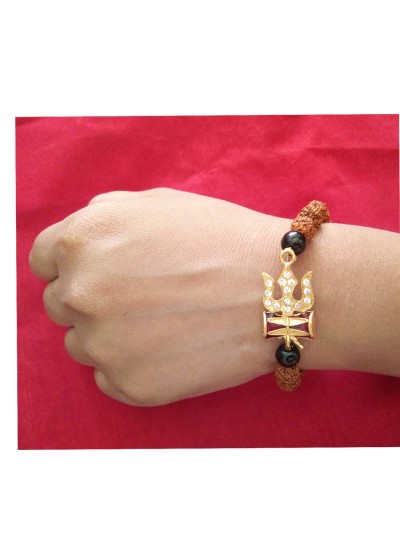 Rudraksha Bracelet Trishul Dambru